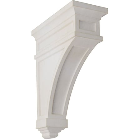 Ekena Millwork 4 1/2"W x 10"D x 13 3/4"H Arlington Wood Vintage Decor Corbel, Chalk Dust White CORWD04X10X13ARWH